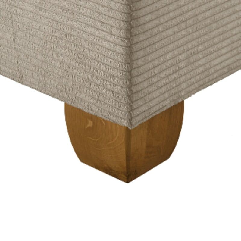 Hadai Boxspringbett Cord hellgrau Holzfuss Eiche natur