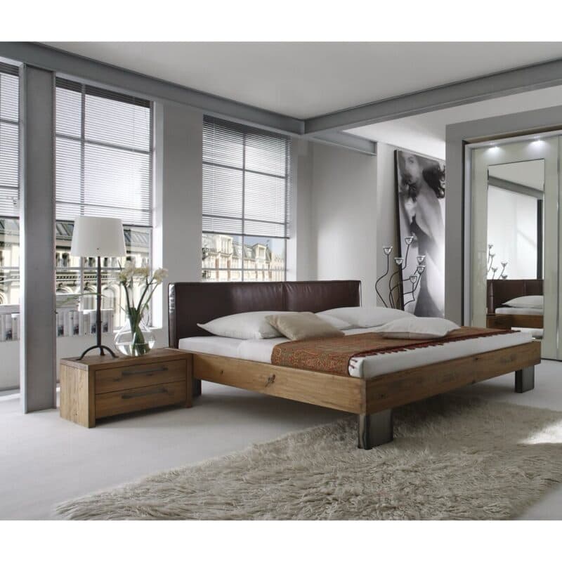 Hasena Oak-Wild Cena Cadro 18 Quada Massivholzbett inkl. Kopfteilpolsterung Wohnbeispiel