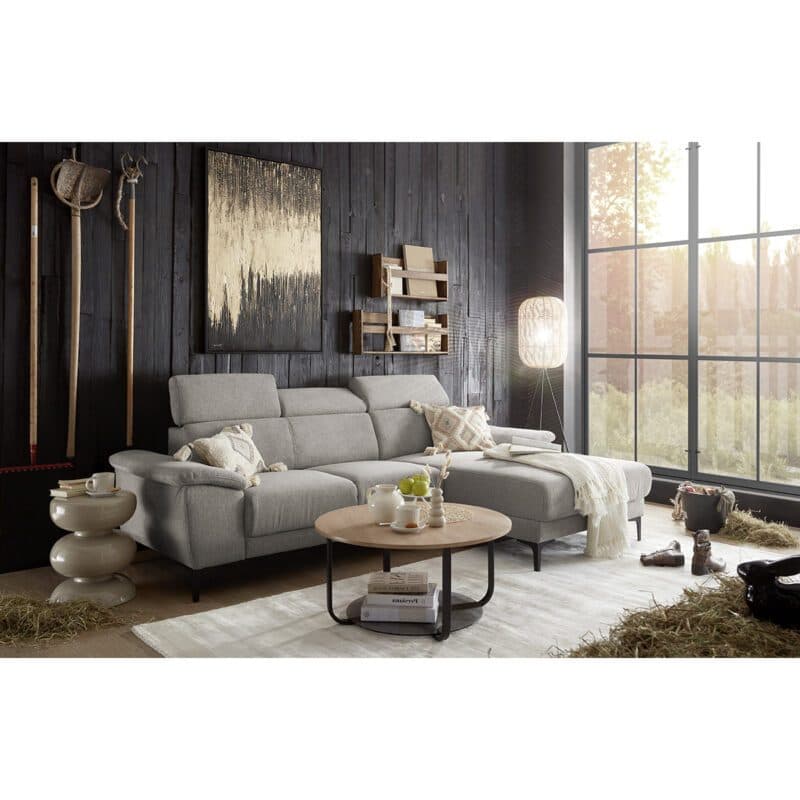 Trendstore Merle Couchtisch mit Glasablage und Platte in Artisan Eiche Dekor - Wohnbeispiel