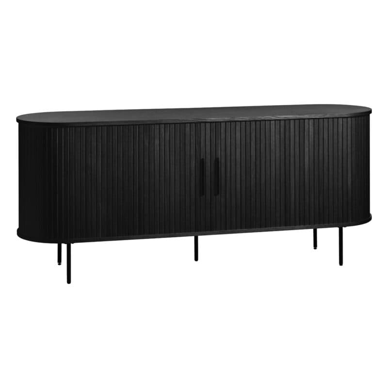 Trendstore Uriel Sideboard 180 cm mit Holzlamellen in Eiche schwarz