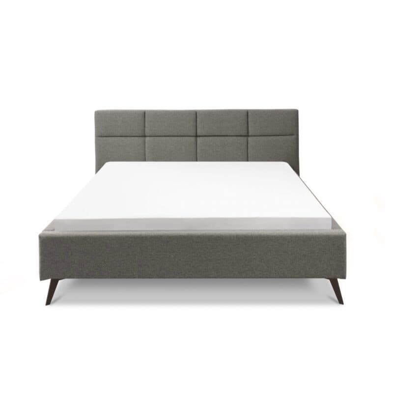 Set One Cary Polsterbett Bezug Textilgewebe Faro 24 anthrazit und Metallfüße schwarz Freisteller frontal