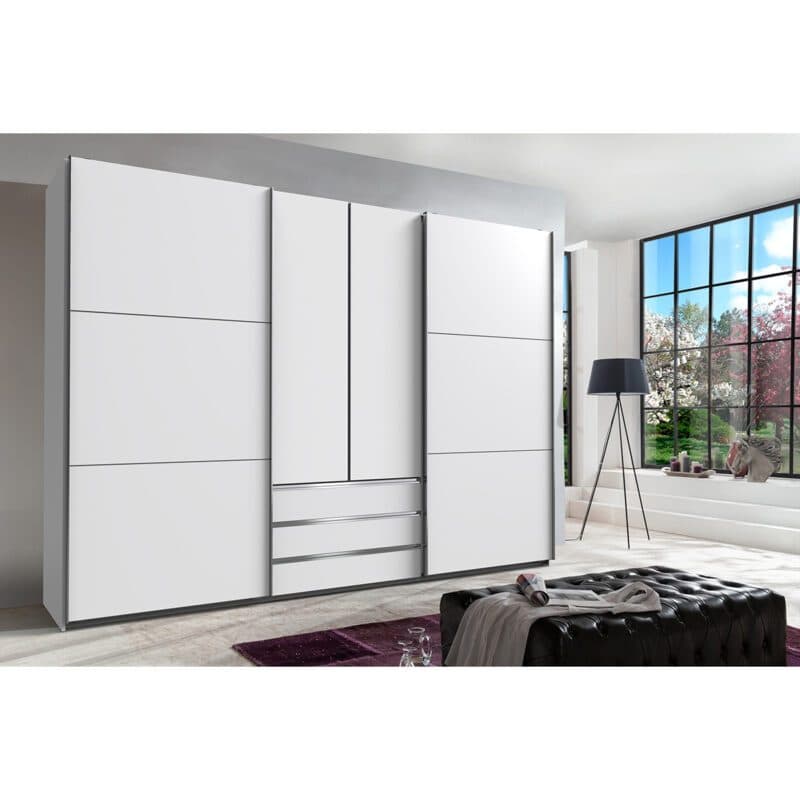 Wimex Magic Schwebetürenschrank Dekor weiß 216 cm hoch Wohnbeispiel