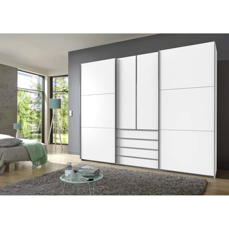 Wimex Magic Schwebetürenschrank Dekor weiß 236 cm hoch Wohnbeispiel