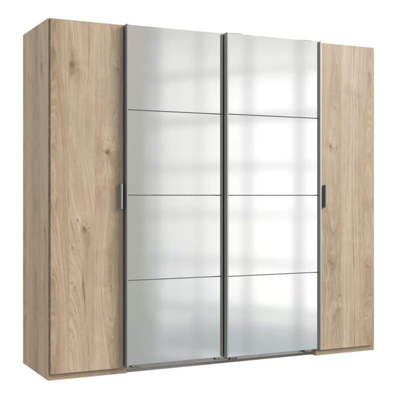 Wimex Lotto 423799 Dreh- Schwebetürenschrank Hickory Oak Nachbildung mit Spiegel Freisteller