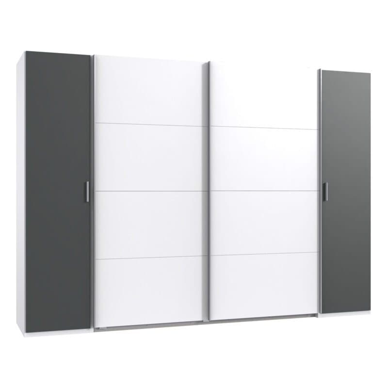 Wimex Lotto 478787 Dreh- Schwebetürenschrank Dekor graphit Dekor weiß Freisteller