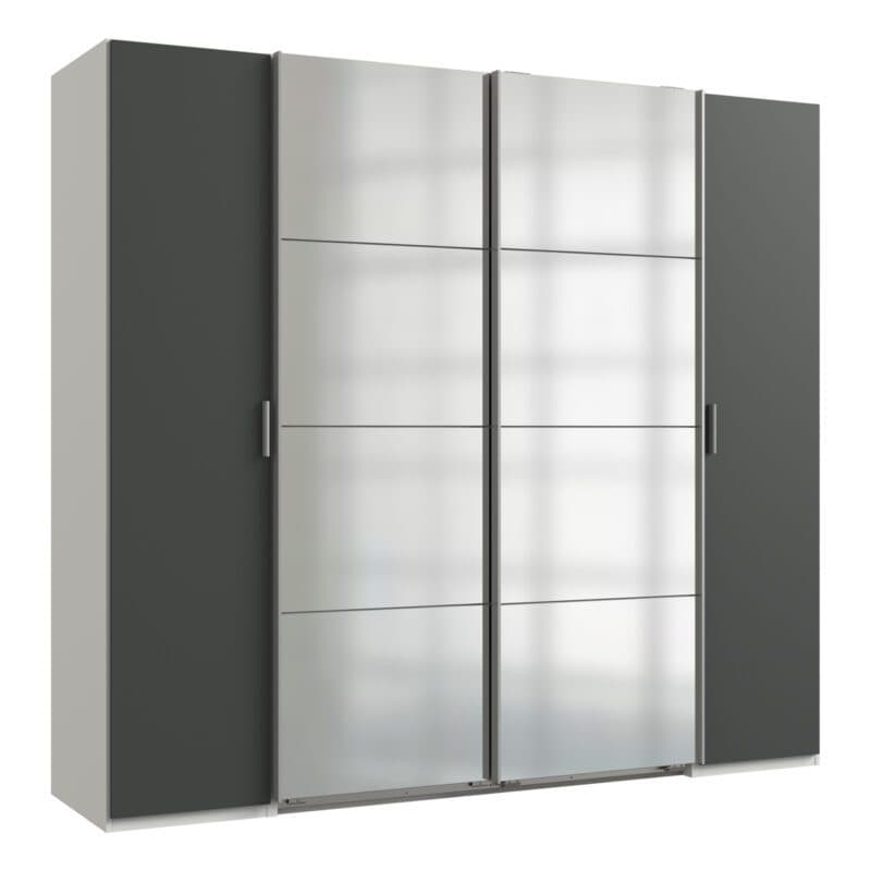 Wimex Lotto 478799 Dreh- Schwebetürenschrank Dekor graphit mit Spiegel Freisteller