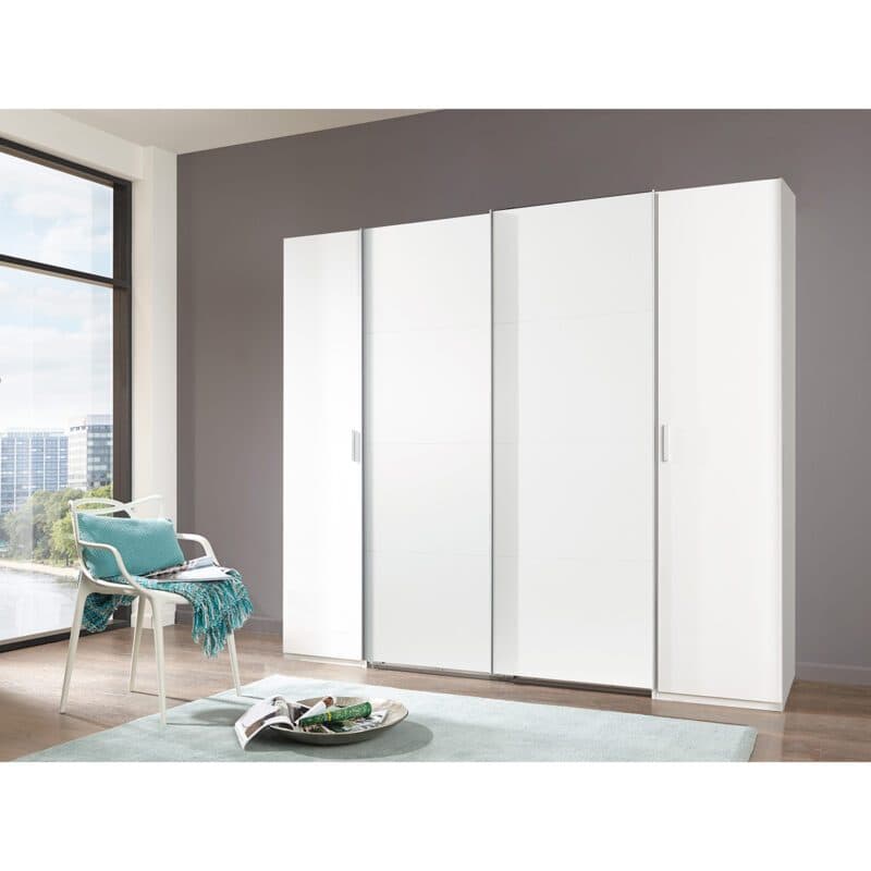 Wimex Lotto 480784 Dreh- Schwebetürenschrank Dekor weiß Milieubild