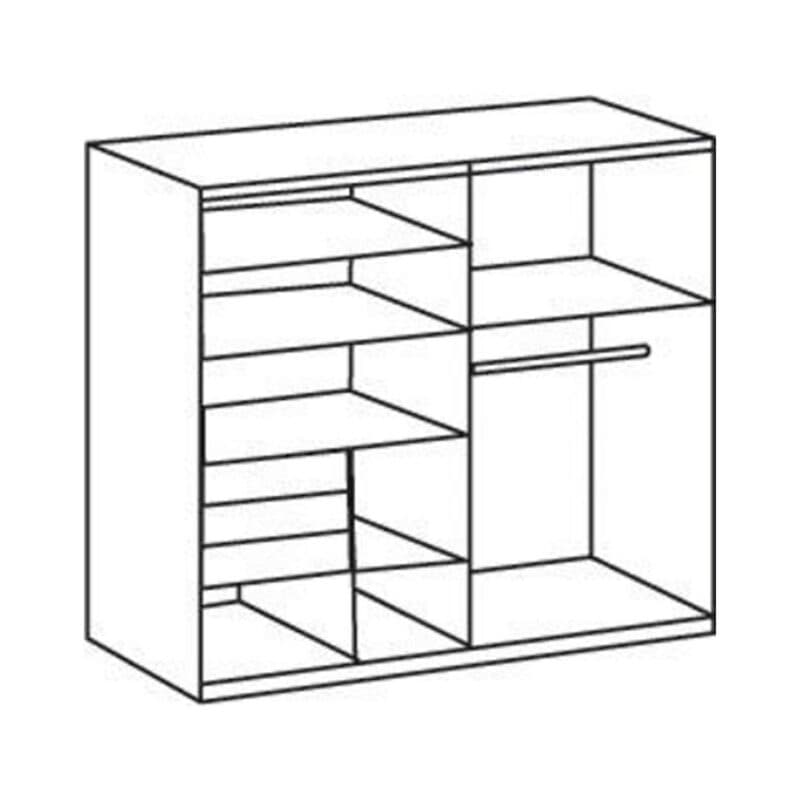Wimex Oldenburg Schwebetürenschrank - Skizze Innenaufteilung