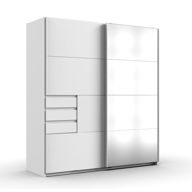 Wimex Oldenburg X72764 Schwebetürenschrank Dekor weiß mit Spiegel Freisteller