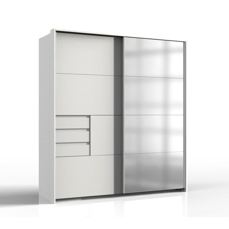 Wimex Oldenburg X72764-X72979 Schwebetürenschrank inklusive Passepartoutrahmen Dekor weiß mit Spiegel Freisteller