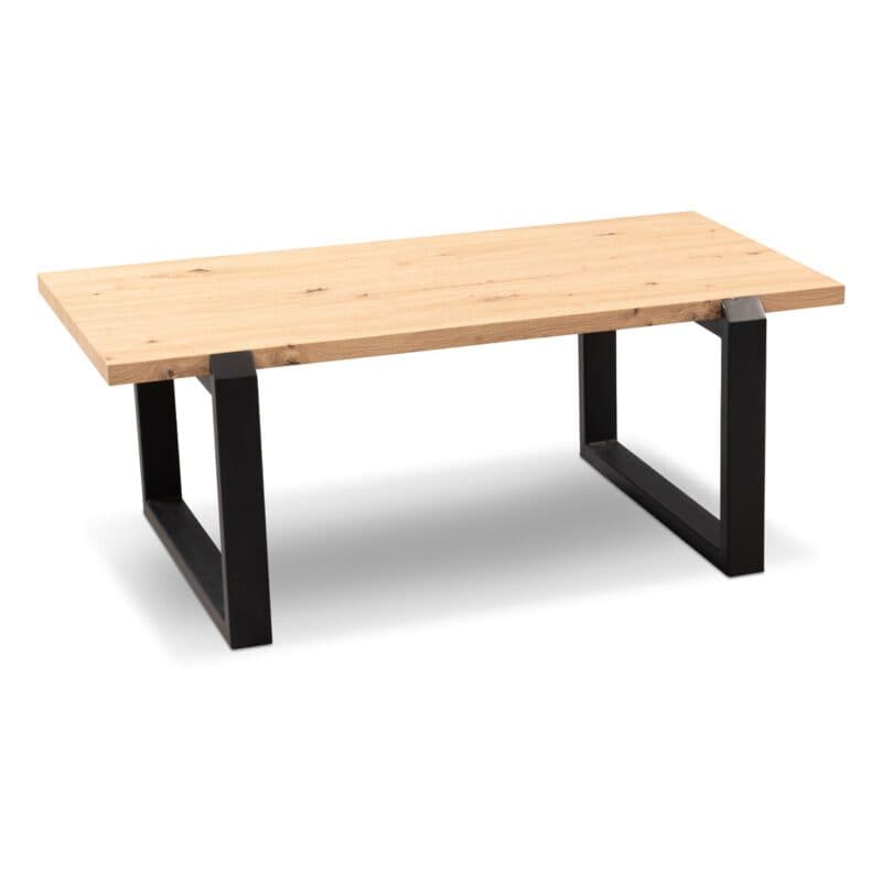 N2 Kollektion Couchtisch Prag mit Platte in Eiche Nachbildung und Metallgestell - Freisteller