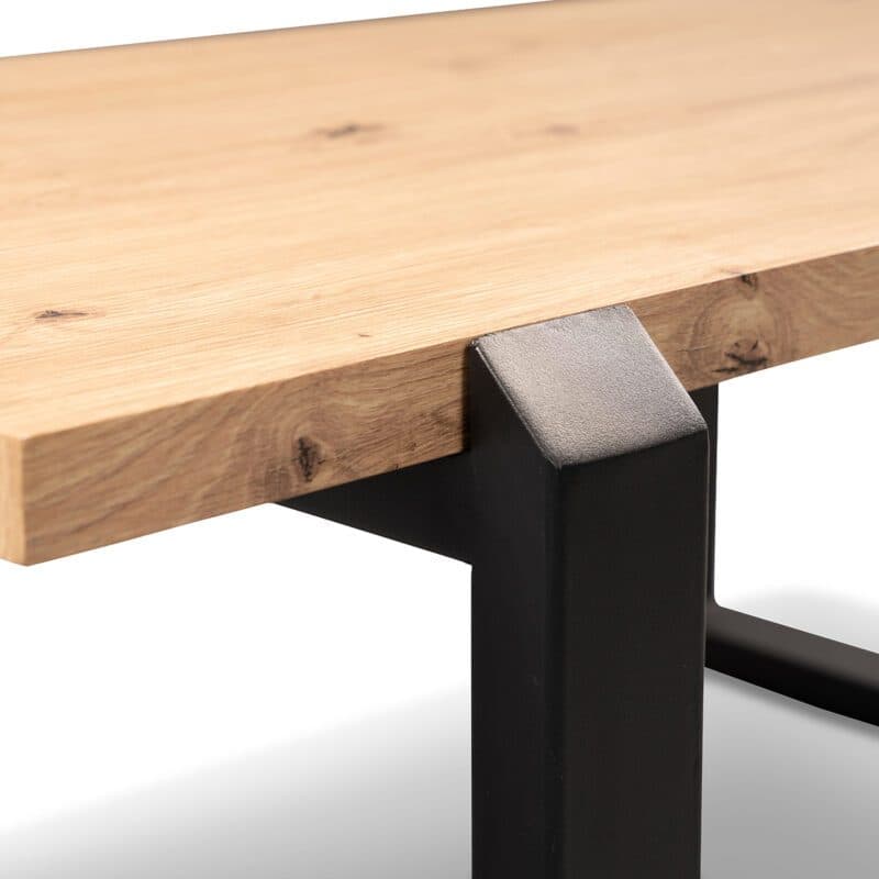 N2 Kollektion Couchtisch Prag mit Platte in Eiche Nachbildung und Metallgestell - Detail