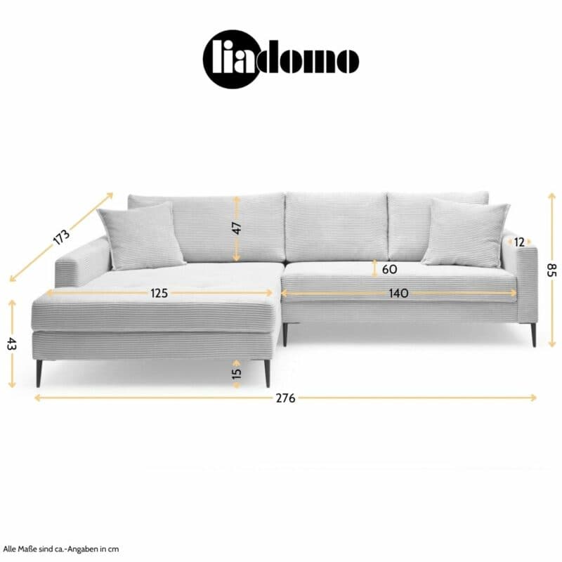 Liadomo Hilary Ecksofa – Maßskizze