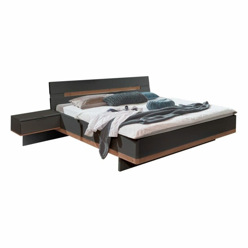 Wimex Gibraltar Bettanlage inklusive Nakos 180 x 200 in Dekor graphit Absetzung Artisan Eiche Nachbildung Freisteller