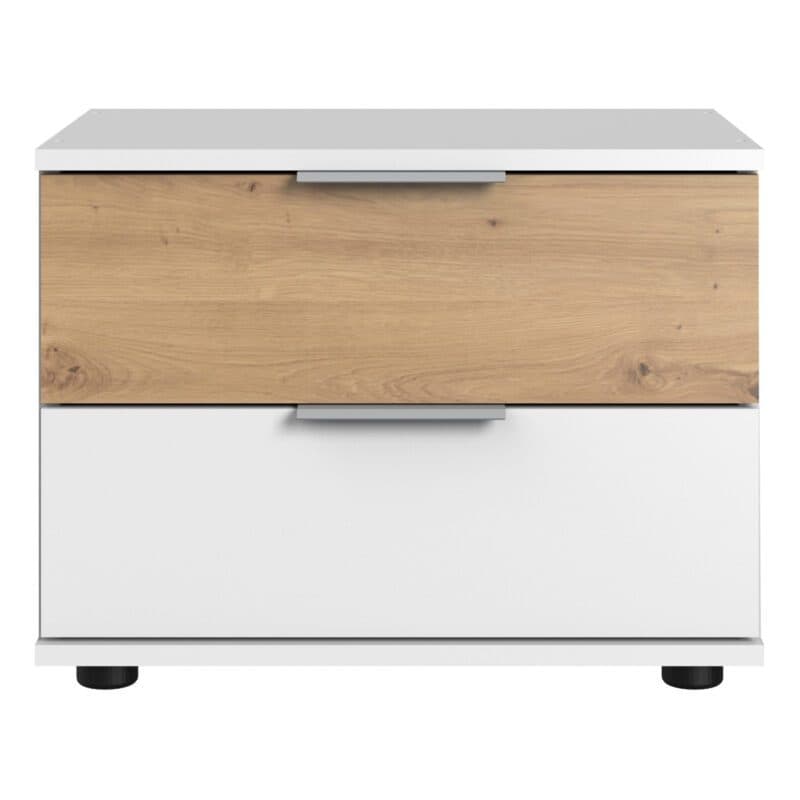 Wimex Gibraltar Nachtkonsole mit 2 Schubladen in Dekor weiß Absetzung Artisan Eiche Nachbildung Freisteller