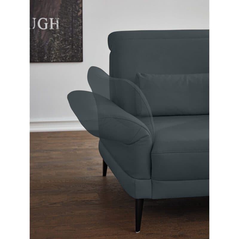 Musterring MR 1350 Ecksofa rechts in Leder steel Detailbild Armteilverstellung