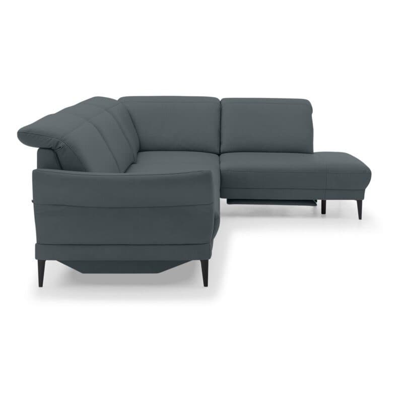 Musterring MR 1350 Ecksofa rechts in Leder steel Seitenansicht