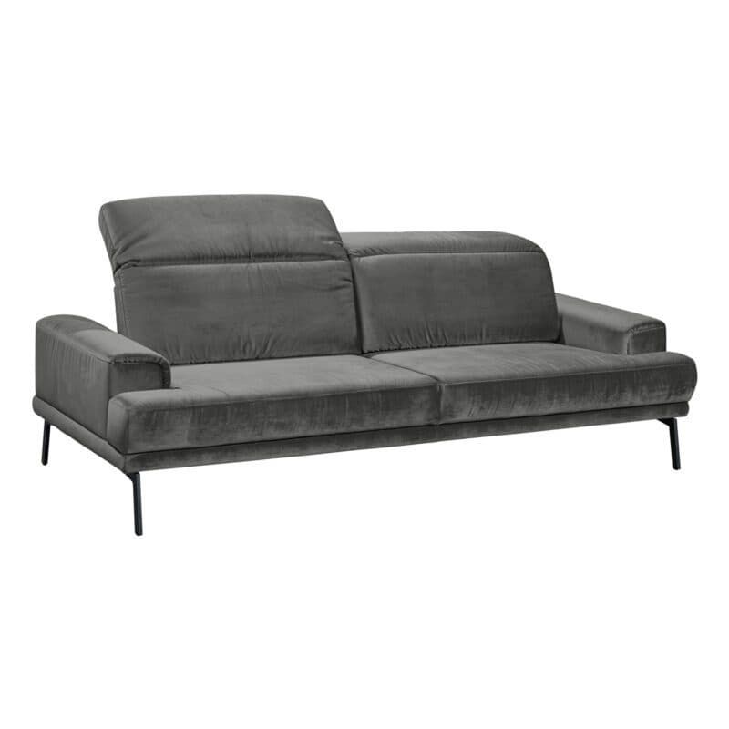 Musterring MR 4580 3-Sitzer in Velvet grey Freisteller schräg Kopfstütze oben Rücken vorgestellt