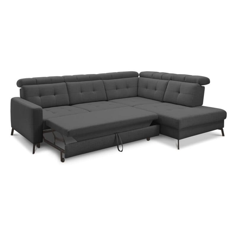 Musterring MR 4615 Ecksofa rechts in Mono anthrazit Freisteller Schlaffunktion