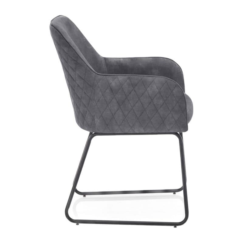 set one by Musterring Fontana Armlehnstuhl mit Stoffbezug anthrazit – seitlich