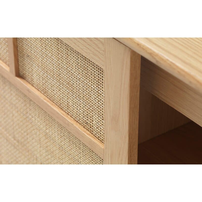 Trendstore Uppsala Sideboard aus furnierter Eiche (natur) mit Rattangeflecht - Detail