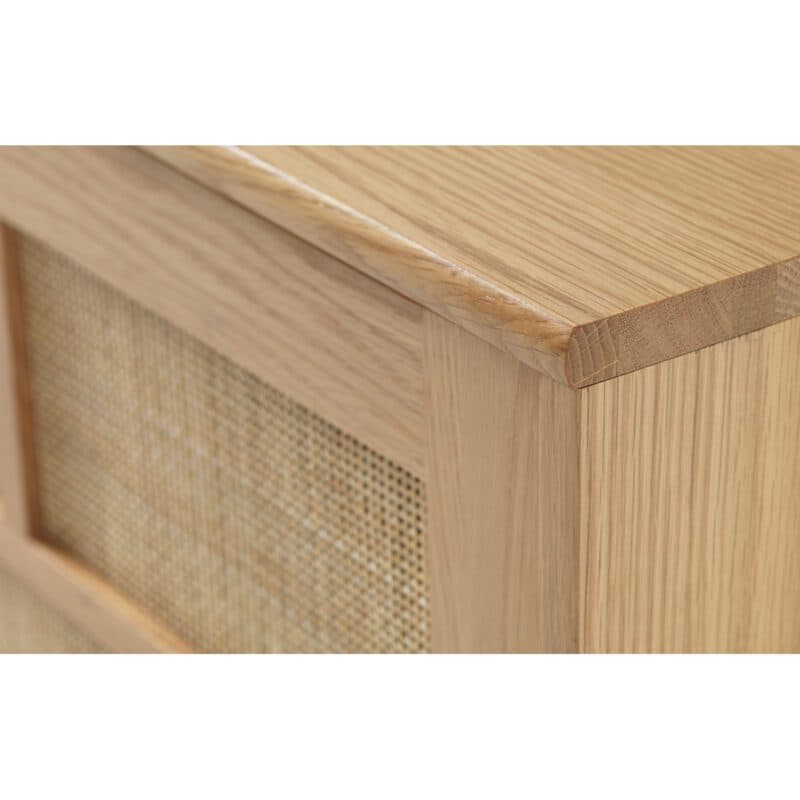 Trendstore Uppsala Sideboard aus furnierter Eiche (natur) mit Rattangeflecht - Detail