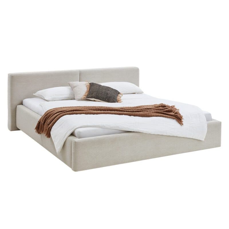 Meise Cube Polsterbett mit Cordbezug in Beige