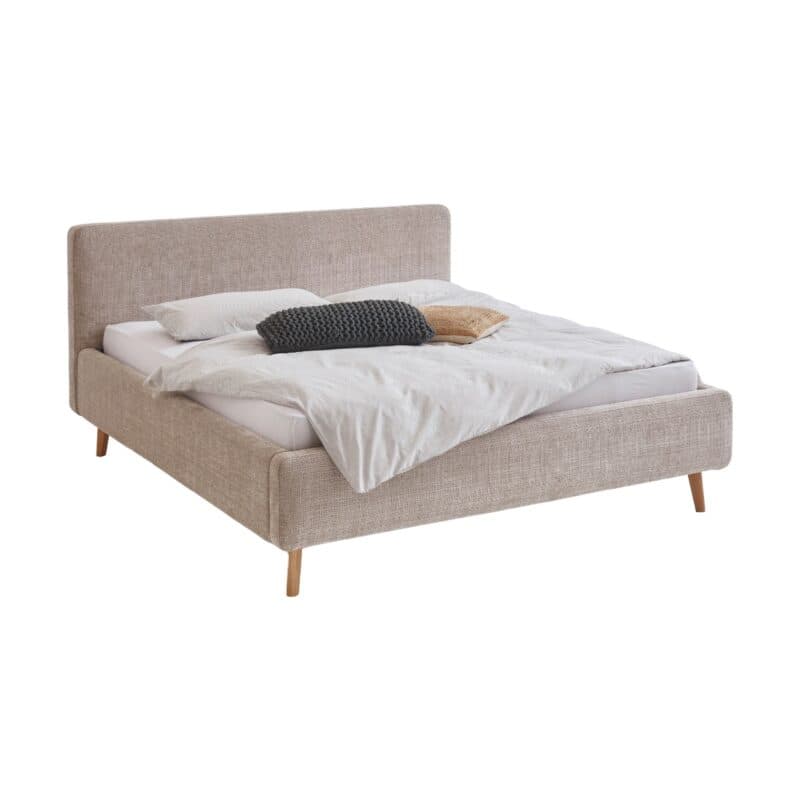 Meise Mattis Polsterbett mit Bouclé Bezug in Beige