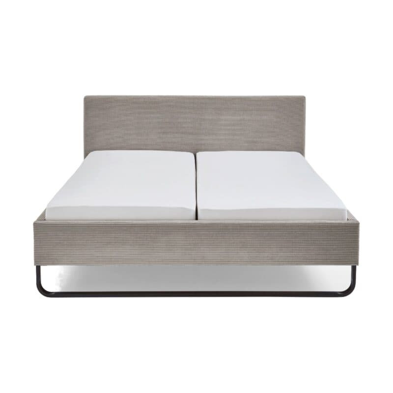 Meise Swing Polsterbett mit Bezug aus Cord in Taupe - Frontalansicht