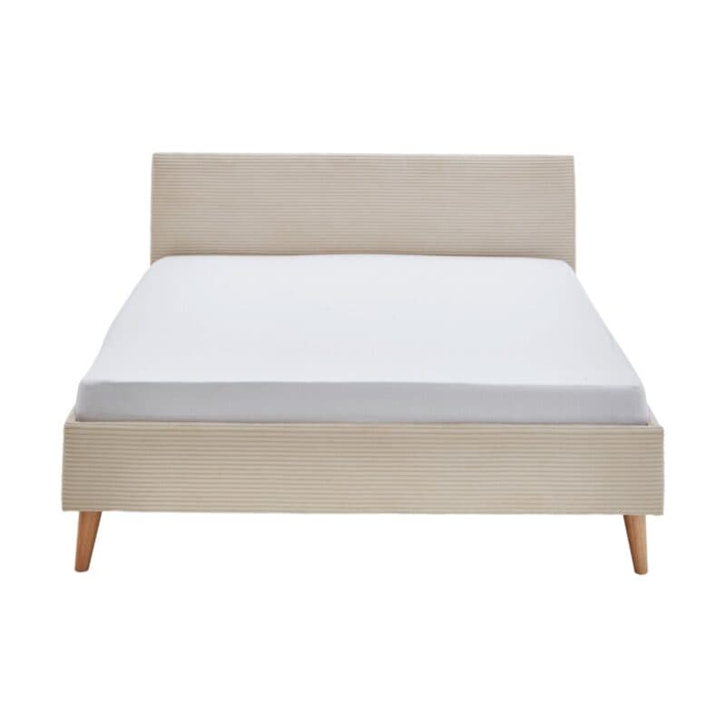 Meise Wicki Polsterbett mit Bezug aus Cord in Beige - Frontansicht