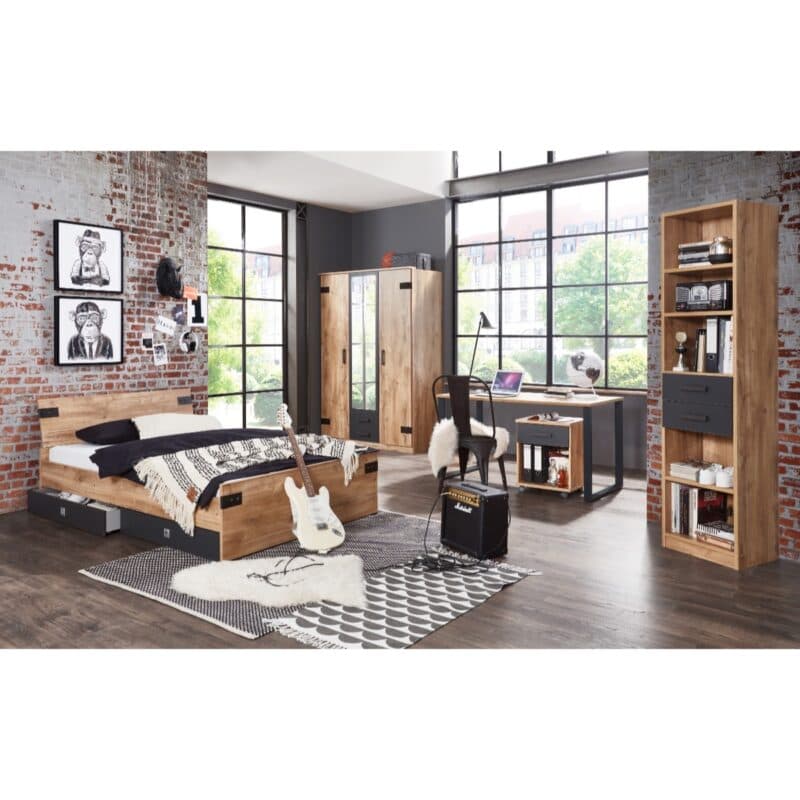 Wimex Liverpool Jugendzimmer 6-teilig bestehend aus: Schrank, Bett, Bettschubkasten, Schreibtisch, Rollcontainer und Regal