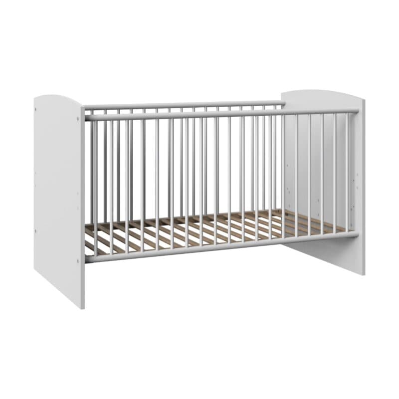 Wimex Joker Babybett mit Schlupfsprossen, Höhenverstellung und Lattenrost - Weiß