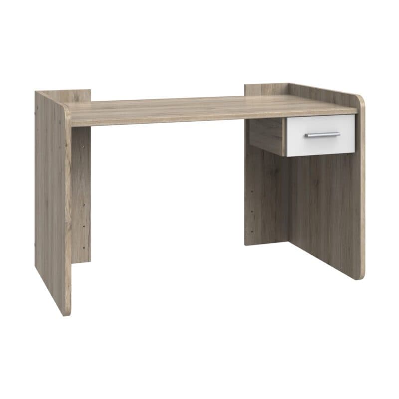 Wimex Joker höhenverstellbarer Schreibtisch in San Remo Eiche Nachbildung mit Schublade in Weiß