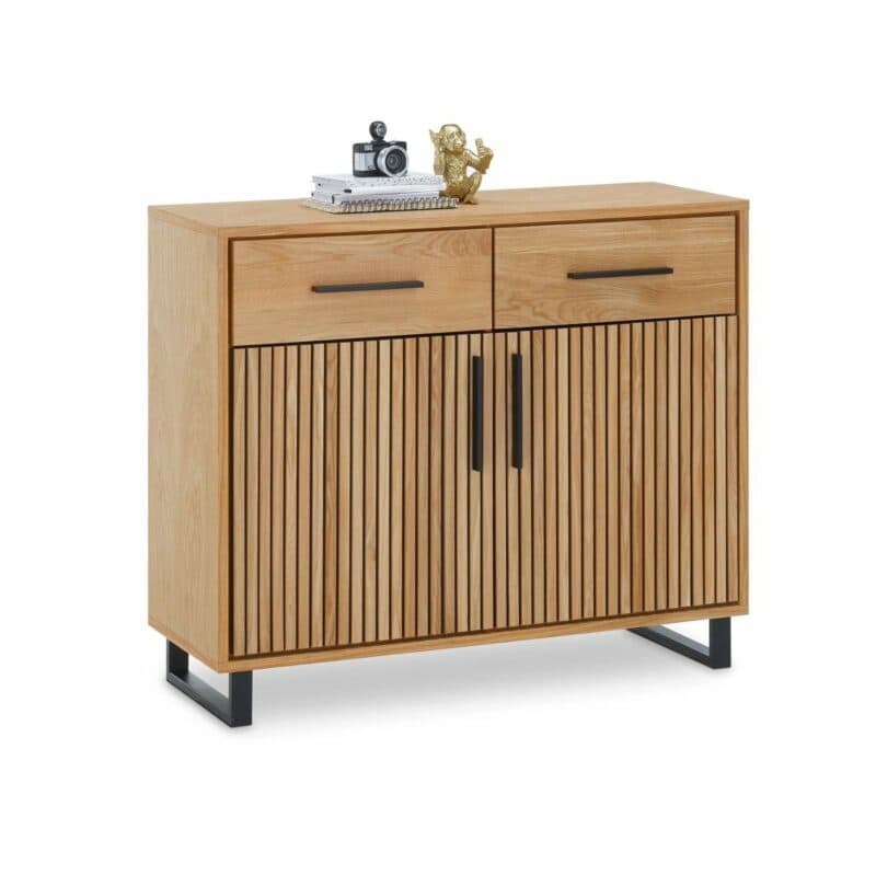 Trendstore Emila Kommode in Akustikpaneel Optik - mit Deko