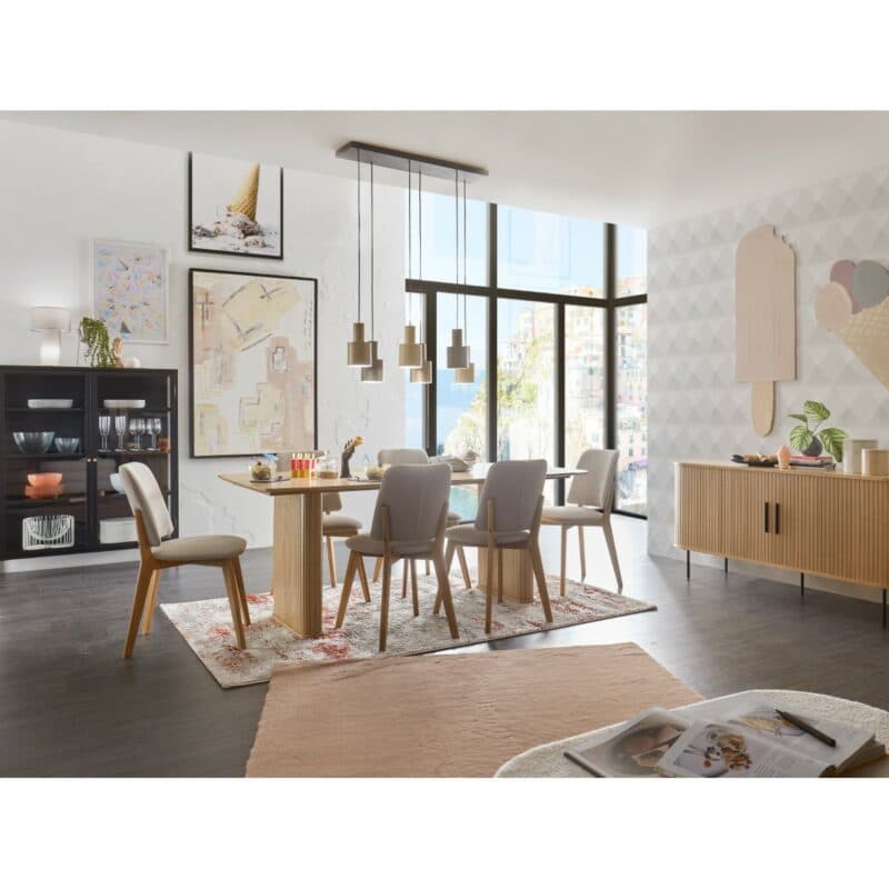 Trendstore Sitting Together D Esszimmerstuhl mit Bouclé Bezug in Creme - Wohnbeispiel