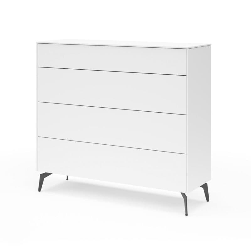 Musterring Riverside Sideboard Breite 121 cm ice white matt Metallfüße schwarzgrau Freisteller schräg