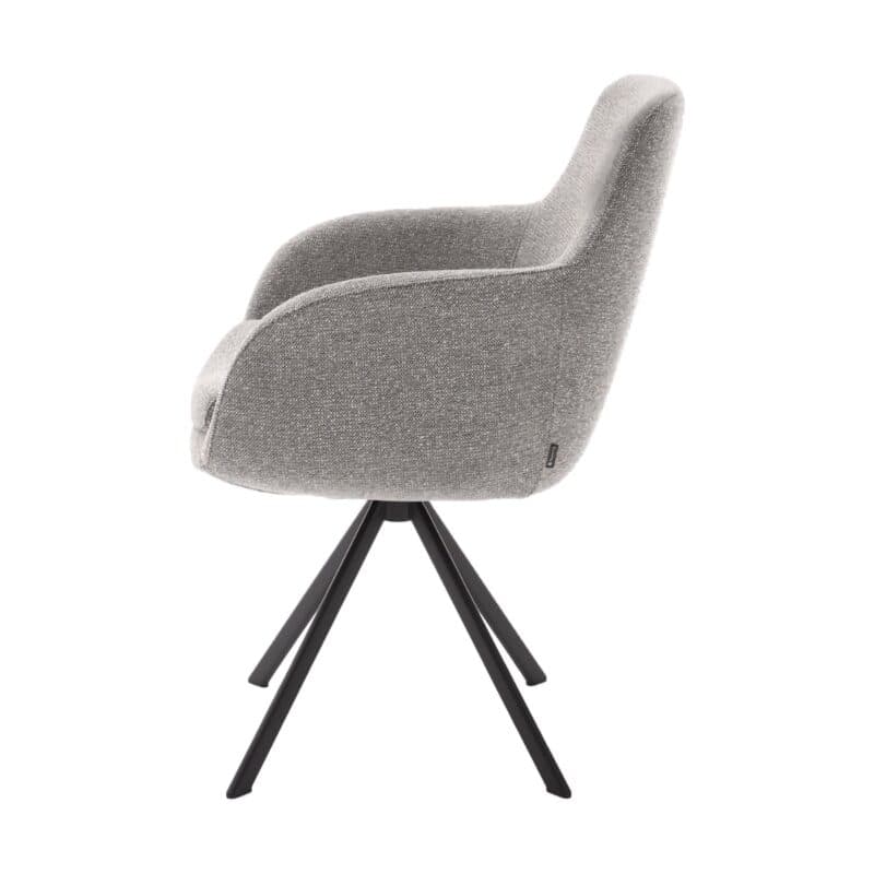 Musterring Tavia Schalensessel Bezug Sneak taupe Stativgestell Eisen schwarz Freisteller Seitenansicht