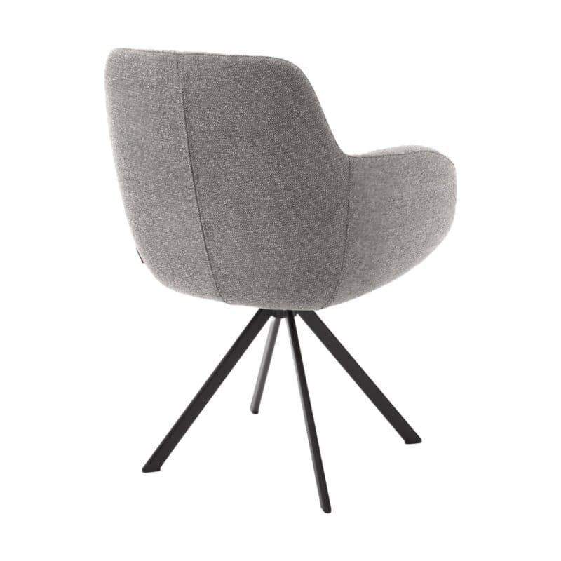 Musterring Tavia Schalensessel Bezug Sneak taupe Stativgestell Eisen schwarz Freisteller von hinten