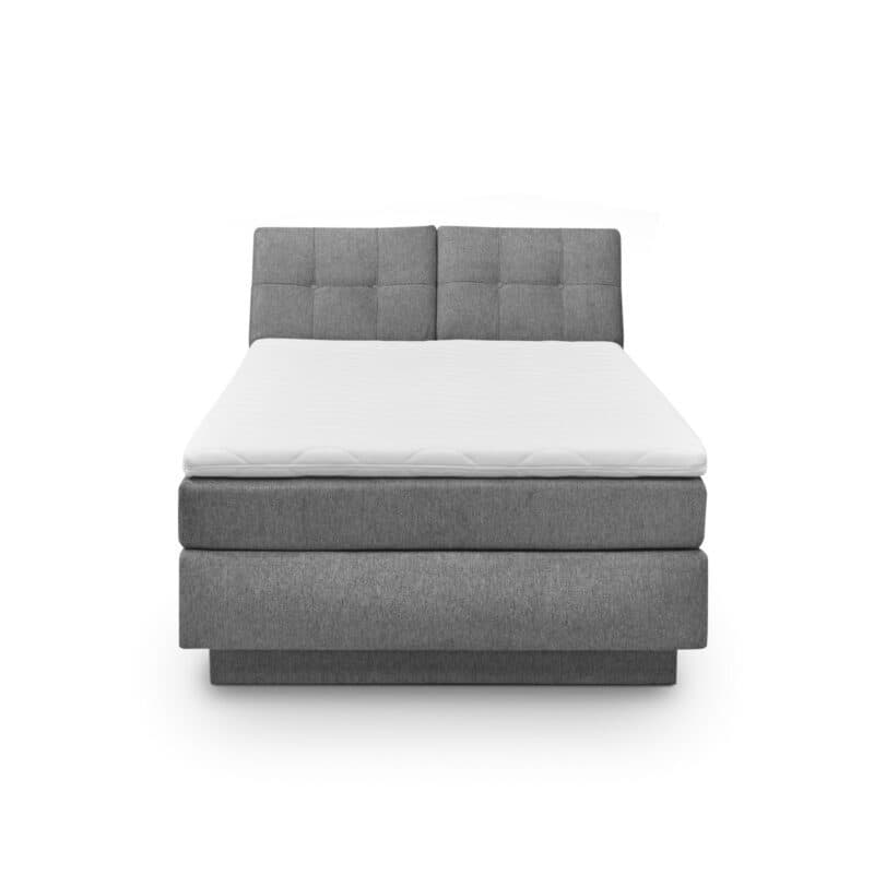 set one by Musterring Fairfield Boxspringbett Glow anthrazit Kopfteil 03 Box B Freisteller frontal mit Topper