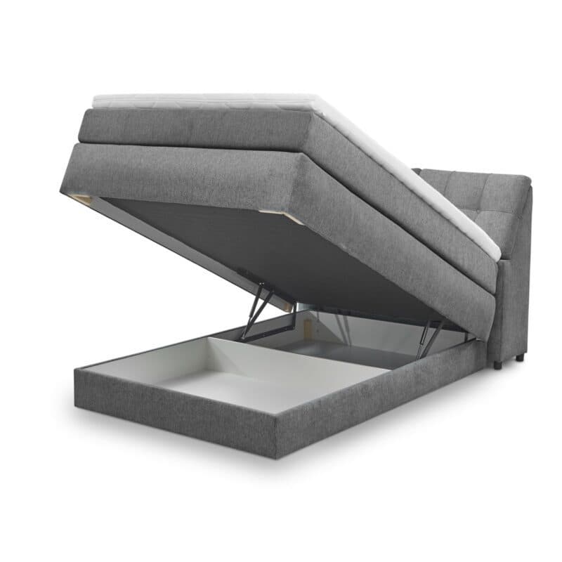 set one by Musterring Fairfield Boxspringbett Glow anthrazit Kopfteil 03 Box B Freisteller mit Topper Bettkasten