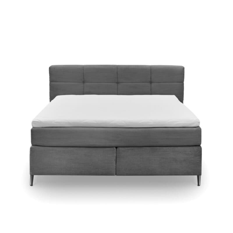 set one by Musterring Fairfield Boxspringbett Zoom ash Kopfteil 01 Box A Freisteller frontal mit Topper