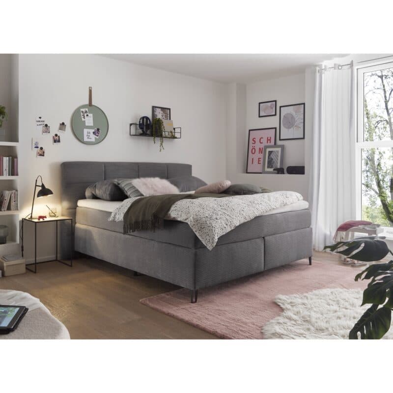 set one by Musterring Fairfield Boxspringbett Zoom ash Kopfteil 01 Box A Milieubild