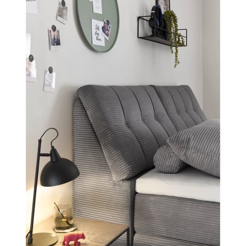 set one by Musterring Fairfield Boxspringbett Zoom ash Kopfteil 03 Box A Detailbild mit Kissenset