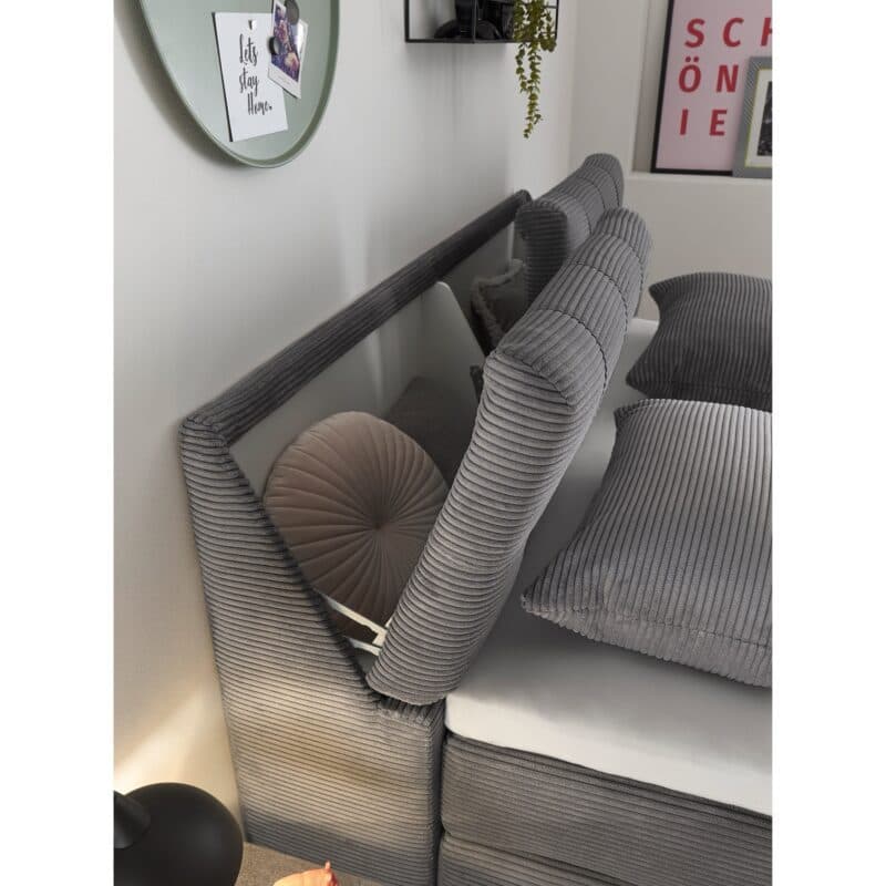 set one by Musterring Fairfield Boxspringbett Zoom ash Kopfteil 03 Box A Detailbild Stauraum im Kopfteil