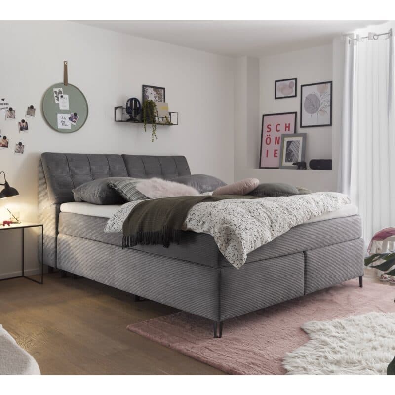 set one by Musterring Fairfield Boxspringbett Zoom ash Kopfteil 03 Box A Milieubild