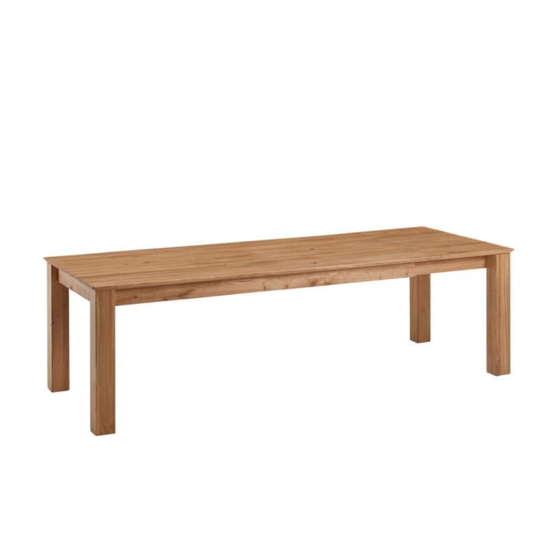 Trendstore Gereon Esstisch aus Wildeiche massiv geölt mit Auszugsfunktion und zwei Einlegeplatten.
