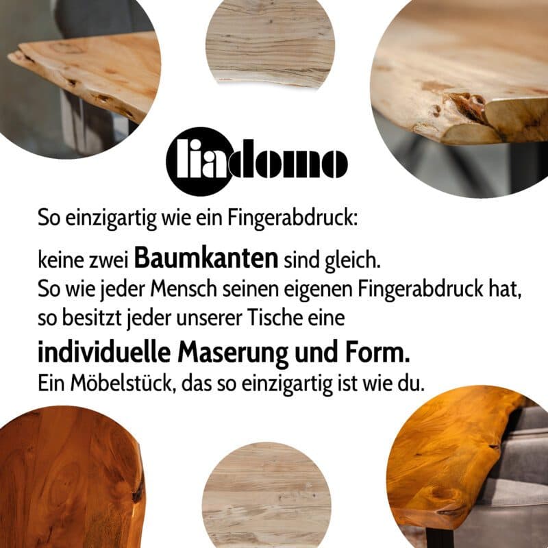 Liadomo USP Massivholztische Maserung und Form
