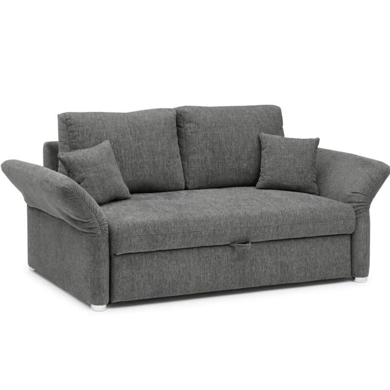 Trendstore Jorden Schlafsofa in Chenille dunkelgrau – Perspektive