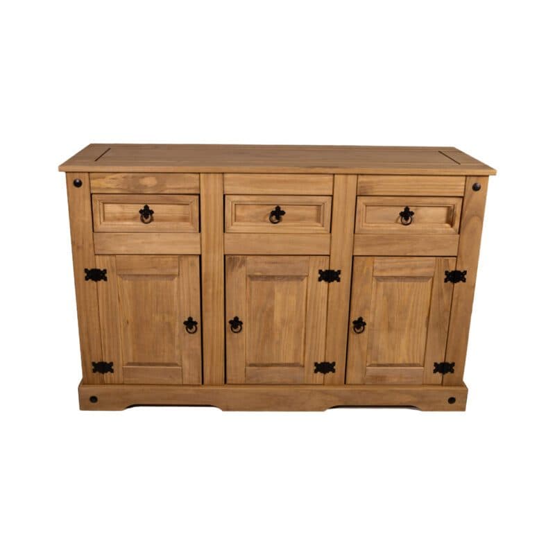 Liadomo Arizona Sideboard aus Kiefernholz natur gewachst mit 3 Türen und 3 Schubkästen.