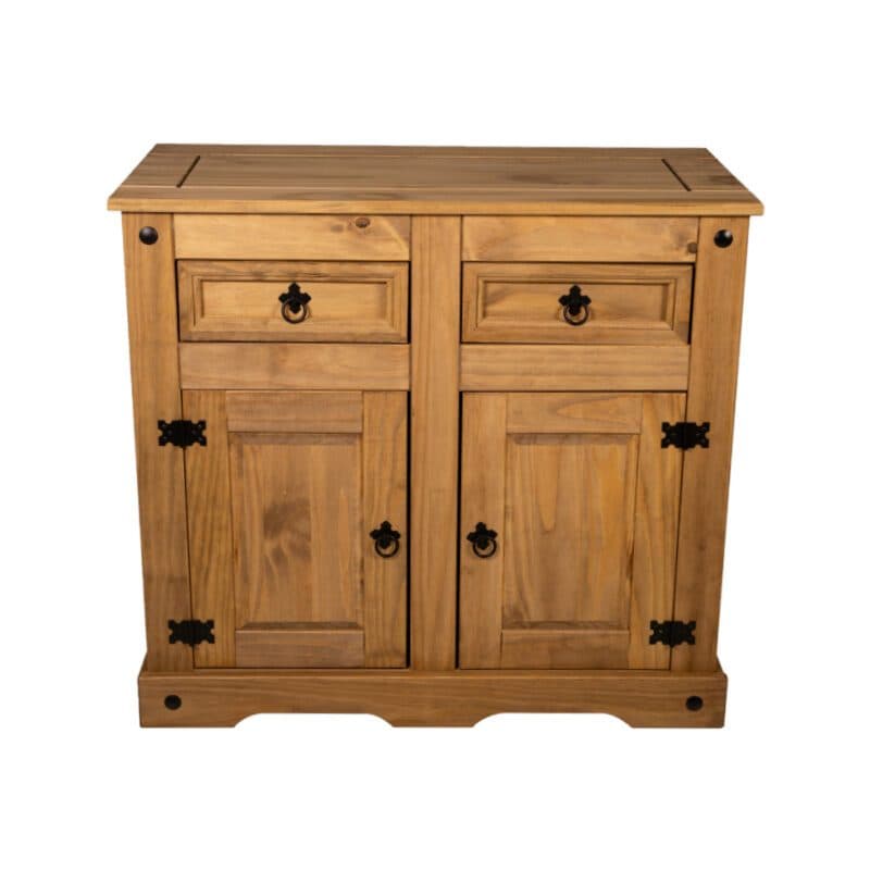Liadomo Arizona Sideboard aus Kiefernholz natur gewachst mit 2 Türen und 2 Schubkästen, von oben.